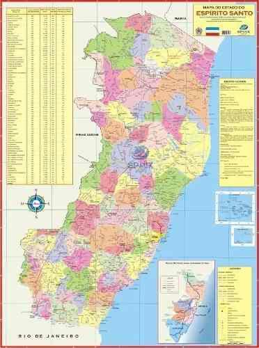 Imagem de Mapa Estado Do Espírito Santo Edição Atualizada - 120x90cm Gigante