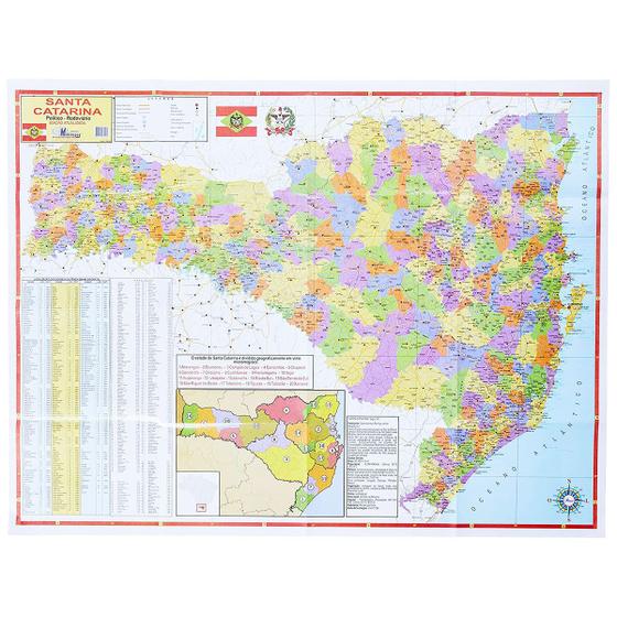 Imagem de Mapa Estado Santa Catarina Político Rodoviário Atualizado