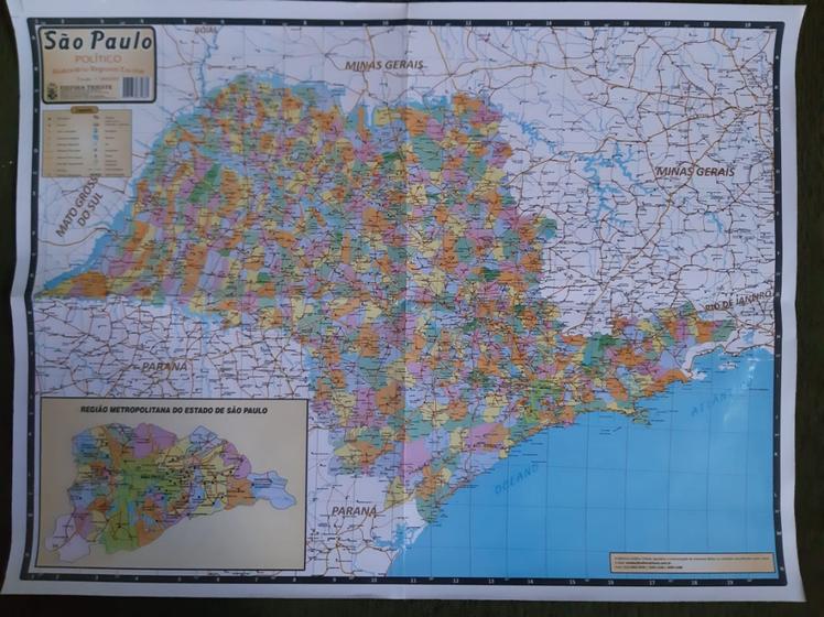 Imagem de Mapa estado sao paulo politico escala 1/1.800.000