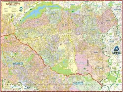 Imagem de Mapa Gigante Da Zona Leste De São Paulo 120 X 90cm - Edição Atualizada