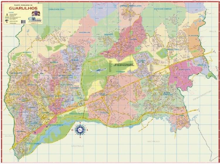 Mapa Gigante Município Cidade De Guarulhos 120 x 90 cm Atualizado - SPM ...