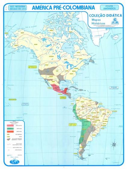 Imagem de Mapa Histórico América Pré Colombiana - COM SUPORTE