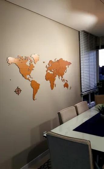 Imagem de Mapa Mundi Decorativo  Pins Viagens Lindo Gigante 2,3m 6mm