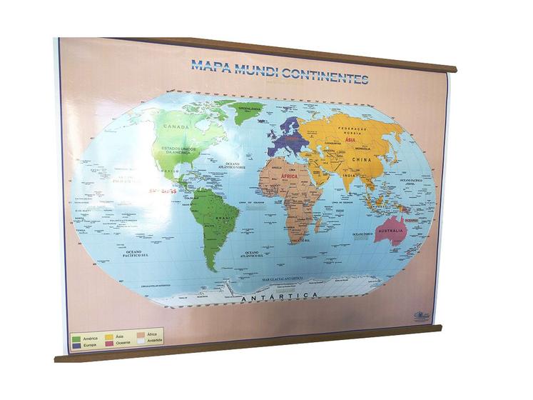Imagem de Mapa Mundi em Braille Alto Relevo Planisfério Político Escolar Divisão De Países e Capitais 120x90CM