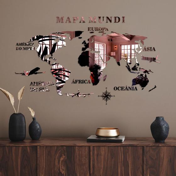 Imagem de Mapa Mundi Espelhado Rose