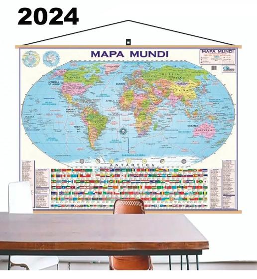 Imagem de Mapa Mundi Laminado Banner Grande