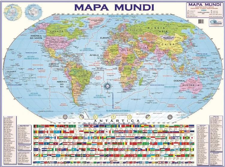 Mapa Mundi Politico Atualizado Mundo Planisferio - 120 X 90cm Menor preço em Mapa Mundi Politico Atualizado Mundo Planisferio - 120 X 90cm