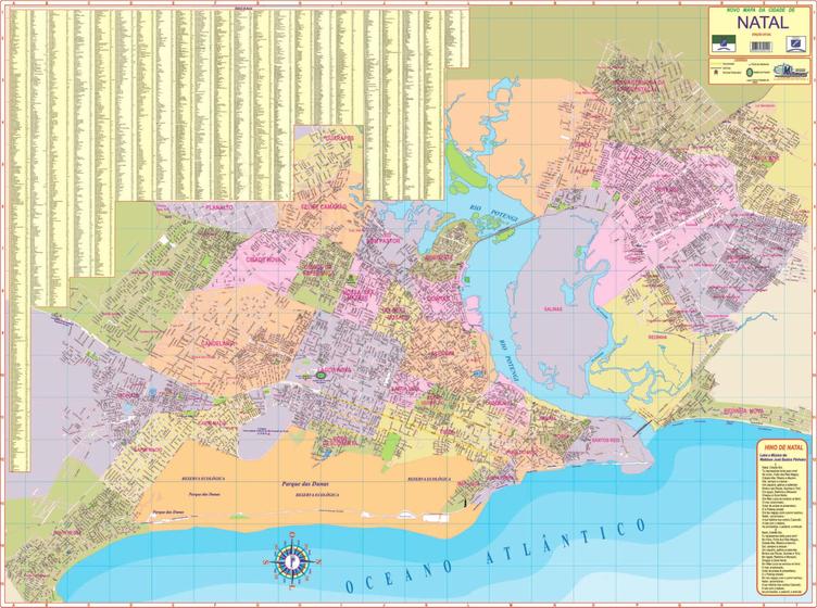 Imagem de Mapa Natal Cidade De Rn Politico Rodoviário Poster Escolar Geográfico Dobrado