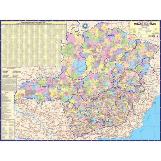 Imagem de Mapa Periódico Est. de Minas Gerais 120x90cm - Multimapas