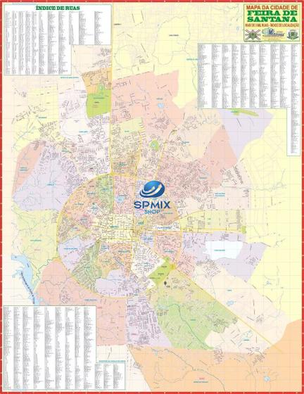 Mapa Político Rodoviário Da Cidade Feira De Santana 120 x 90 cm ...