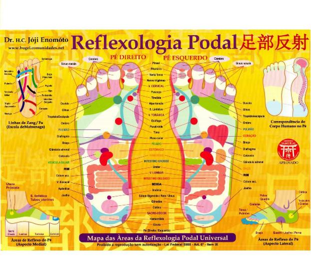 Mapa Reflexologia Podal Profº. Enomoto Instituto Samurai Mapas