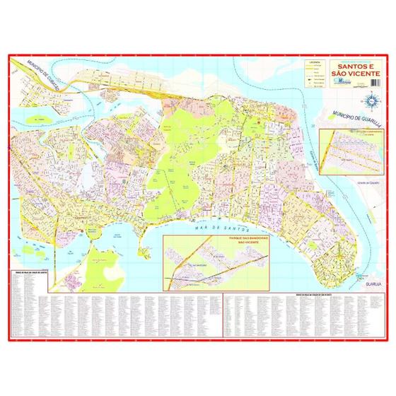 Imagem de Mapa Turístico Santos e São Vicente Litoral Paulista