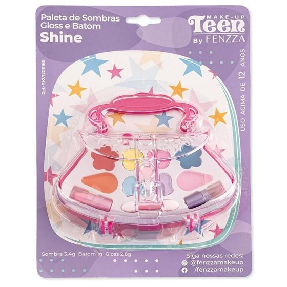 Imagem de Maquiagem Infantil Paleta De Sombras E Gloss Shine Fenzza