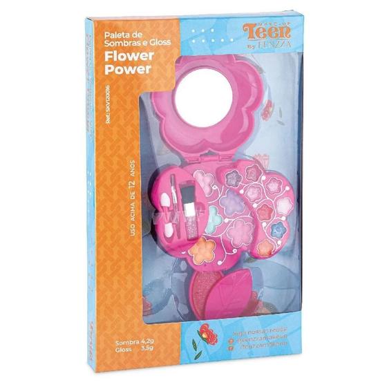 Imagem de Maquiagem Infantil Paleta Sombras Gloss Flower Power Fenzza