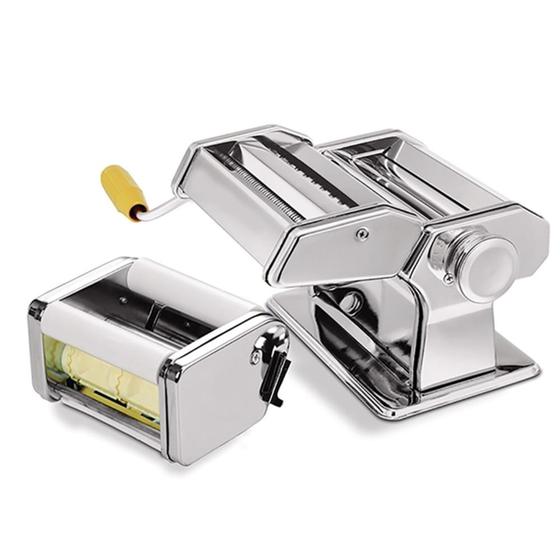 Maquina 4 tipos de massas em inox preparar macarrao e ravioli dupla cilindro prepara Menor preço em Maquina 4 tipos de massas em inox preparar macarrao e ravioli dupla cilindro prepara
