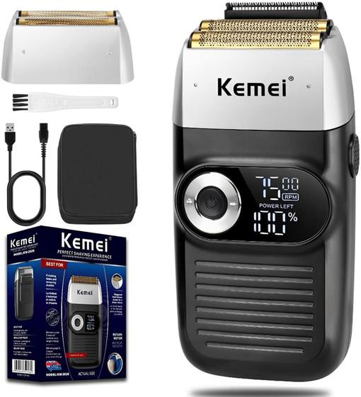 Maquina Barbeador Kemei Km 2026 Shaver Sem Fio Bivolt Recarregável Menor preço em Maquina Barbeador Kemei Km 2026 Shaver Sem Fio Bivolt Recarregável