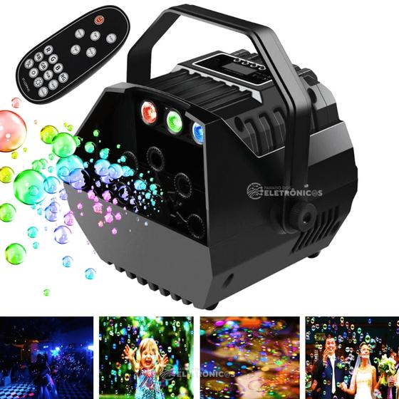Imagem de Máquina Bolha De Sabão Com LED RGB E Controle Remoto Para Festa E Eventos Show Bivolt - 1948816