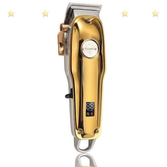 Máquina Cabelo Profissional Digital S/F km1986+pg dourada - Kemei ...