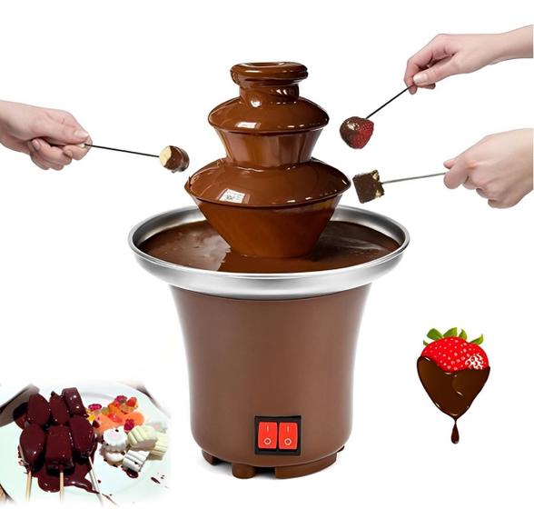 Imagem de máquina Cascata fonte fazer Chocolate Fondue Elétrico 3 torres