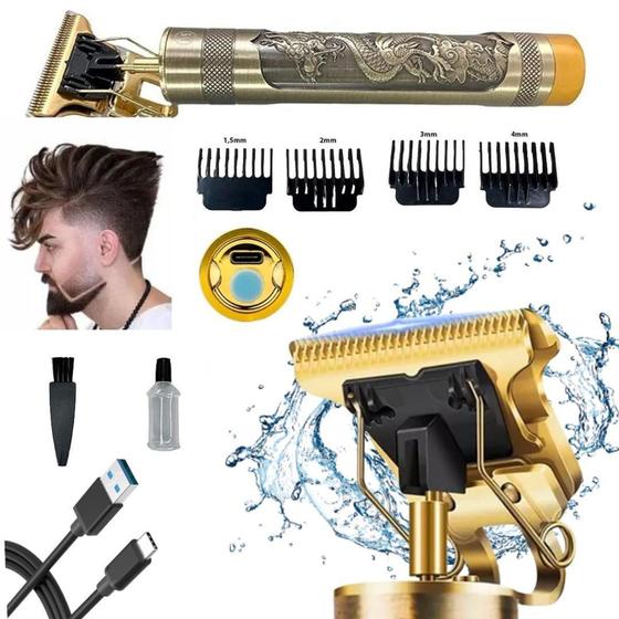 Imagem de maquina cortar cabelo acabamento barbear barbeador eletrico  buda dragão - HAIR TRIMMER