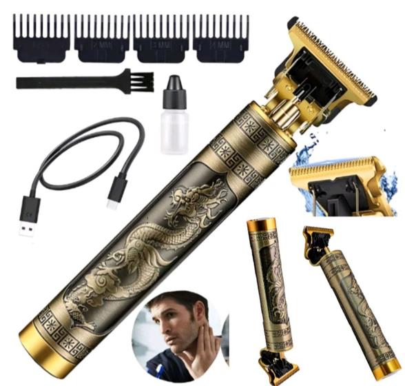 Maquina Cortar Cabelo Barba Profissional Maquininha Dourada MK-9998 ...