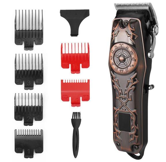 Imagem de Máquina Cortar Cabelo Clipper Profissional Lcd Kemei 2617