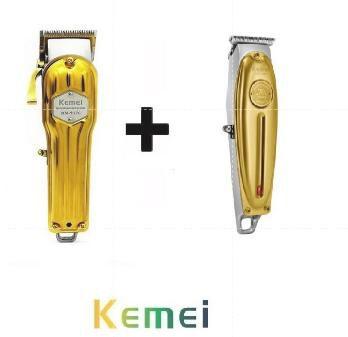 Imagem de Máquina Cortar Cabelo Recarregável Profissional Kemei Km 1976 + Maq Acabamento kemei km 1949D