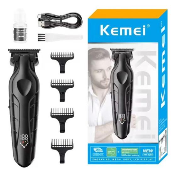 Imagem de Máquina de Acabamento Cabelo Barba Kemei KM-2269 5W Profissional Com Display