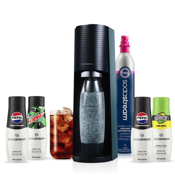 Imagem de Máquina de água com gás SodaStream Terra Black com 4 sabores