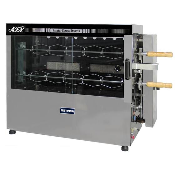 Máquina de Assar Frango a gás Metvisa 2 Espetos 20 Kg - Aser20 Imagem de Máquina de Assar Frango a gás Metvisa 2 Espetos 20 Kg - Aser20