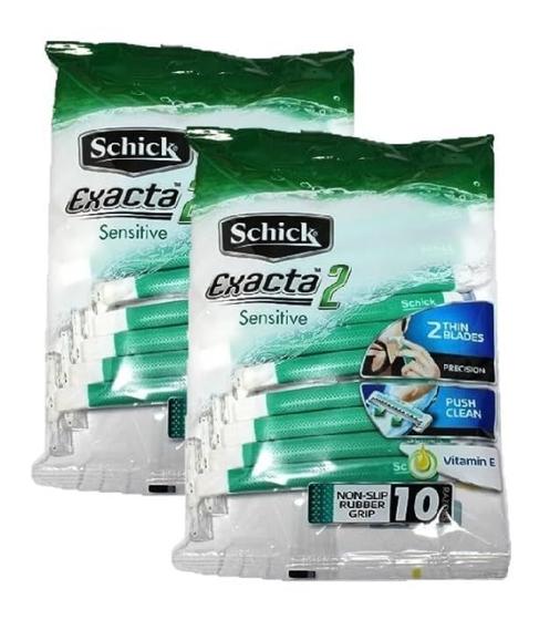 Imagem de Máquina de Barbear Descartável Schick Exacta2 Sensitive - Pacote com 20 Unidades