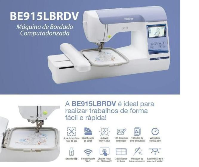 Imagem de Máquina De Bordar Be-915L Wi-Fi Brother+750 Mil Matrizes