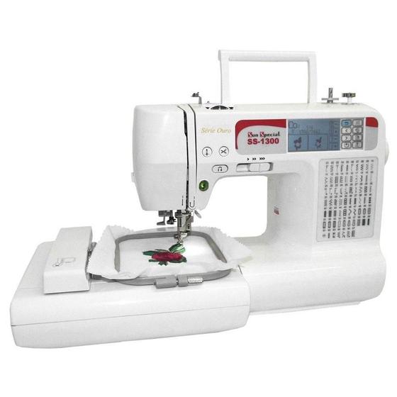 Máquina de Bordar e Costurar Doméstica Computadorizada, 5 Tipos de Letras, 67 Pontos, Quilt e Patchwork, SS1300 Menor preço em Máquina de Bordar e Costurar Doméstica Computadorizada, 5 Tipos de Letras, 67 Pontos, Quilt e Patchwork, SS1300
