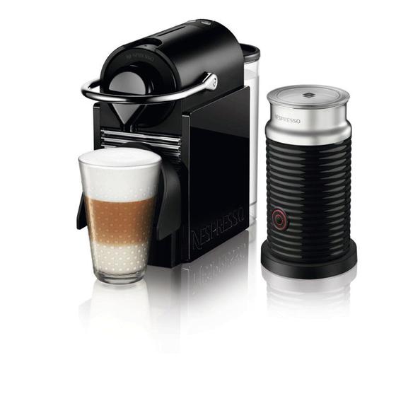 Imagem de Máquina de Café Nespresso Pixie Clips Preta e Verde Neon 220v com Aeroccino