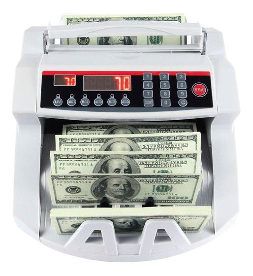 Imagem de Máquina De Contar Dinheiro Cédulas Detector Uv Nota Falsa Real Dólar Euro Bivolt