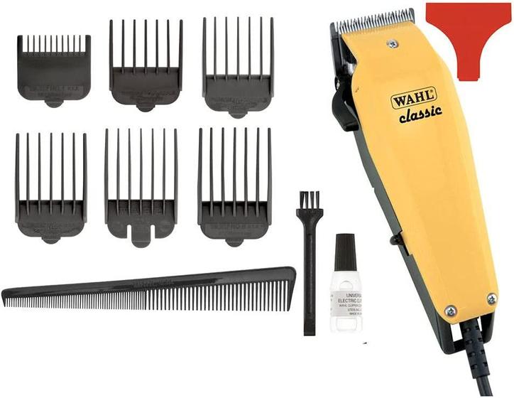 Máquina de Cortar Cabelo Classic Profissional com fio e 6 Pentes ...