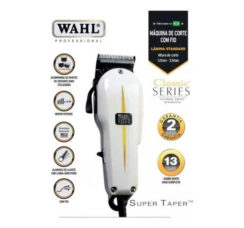 Imagem de Máquina de cortar Cabelo com Fio Super Taper Profissional Original 220v