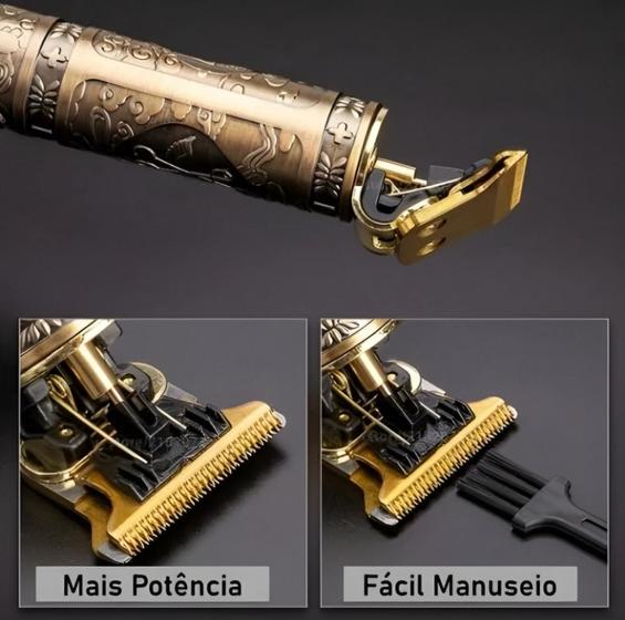 Imagem de Máquina De Cortar Cabelo  Dragão Recarregável Sem Fio ML-2006