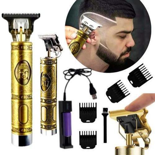 Imagem de Máquina De Cortar Cabelo Elétrica Buda Dourado USB Bivolt