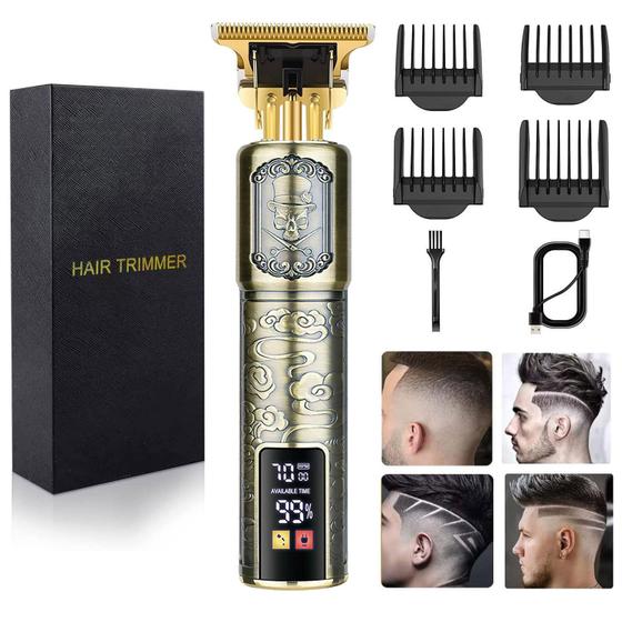 Imagem de Máquina de Cortar Cabelo Hilandkom T-Blade com Display LCD - Para Homens