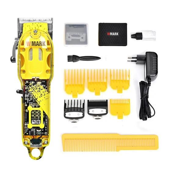 Imagem de Máquina De Cortar Cabelo NG-408 Barba Bigode Bivolt Amarela Wmark Profissional