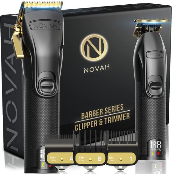 Imagem de Máquina de Cortar Cabelo NOVAH Professional Sem Fio - Dourada