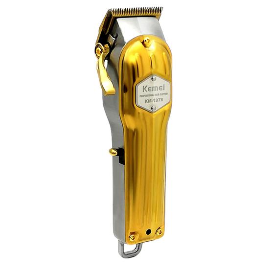 Máquina De Cortar Cabelo Profissional Kemei 1976 Dourada Sem Fio ...