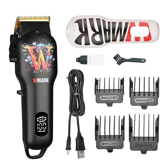 Imagem de Maquina de Cortar Cabelo sem Fio Wmark NG 123 Com Display