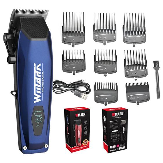 Imagem de Maquina de Cortar Cabelo Wmark Profissional NG 125 Azul