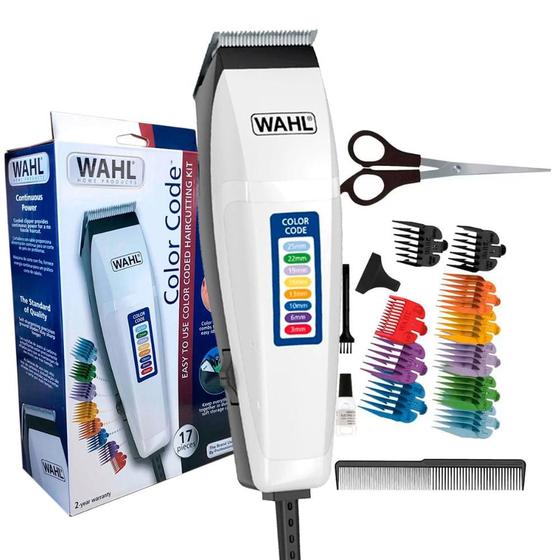 Máquina de Corte Wahl Color Code com Kit de 8 Pentes de Altura 127V ...