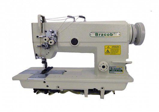 Imagem de Máquina de Costura Industrial Pesponto Duplo Completa, Barra Fixa, 2 Agulhas, 4 Fios, Lanç. Grande, Lubrif. Automática, 400W, BC872