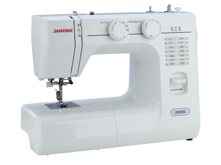 Máquina de Costura Modelo 2008S Janome 14 Tipos de Pontos Portátil Ideal Para Consertos em Geral Imagem de Máquina de Costura Modelo 2008S Janome 14 Tipos de Pontos Portátil Ideal Para Consertos em Geral