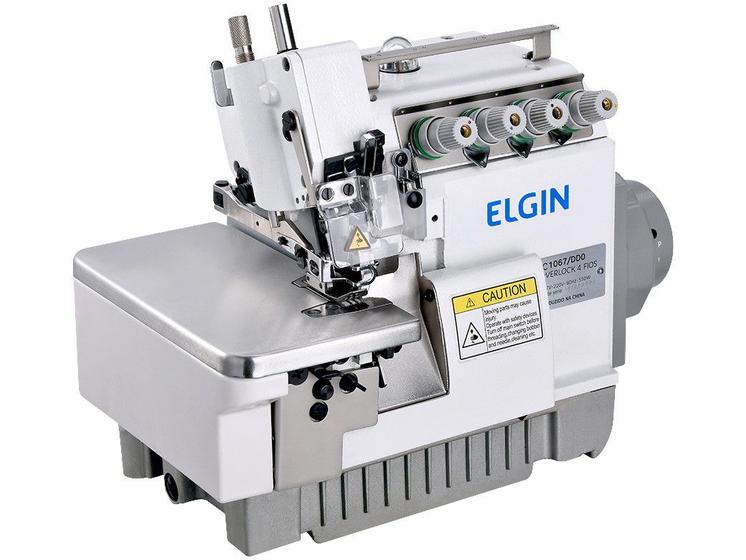 Máquina de Costura Overlock Industrial 4 Fios 550W 5000ppm Elgin com Mesa Máquina de Costura