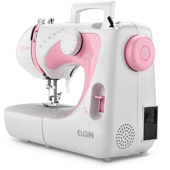 Imagem de Máquina De Costura Portátil Elgin Futura JX-2040 Rosa 127V